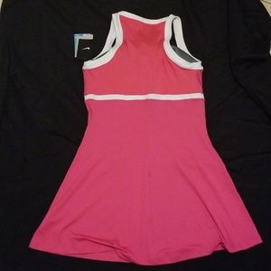 pink and white nike dress